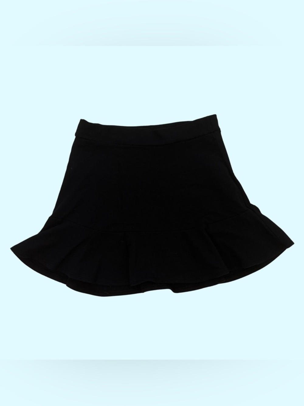 Splendid Black Ruffle Hem Skater Skirt